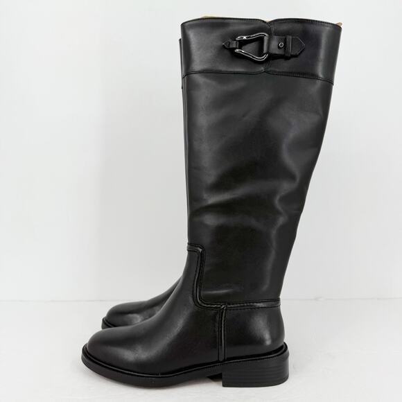 Vince Camuto Womens Andalian Knee High Boots US 6 M Wide Calf Black Leather NIB - Picture 7 of 10